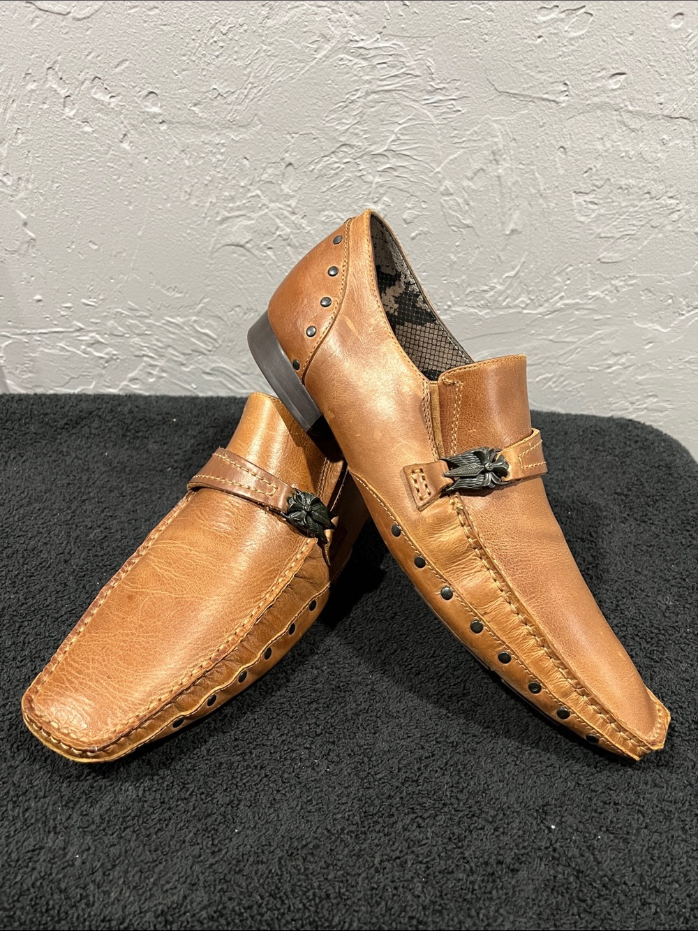 🔥🔥 LOUNGE BY MARK NASON Rock Never Dies SLIP ON LEATHER LOAFERS Men Sz 11.5